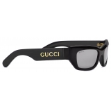 Gucci - Rectangular Frame Sunglasses - Black Grey Silver - Gucci Eyewear