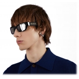 Gucci - Occhiale da Sole Rettangolare - Nero Grigio Argento - Gucci Eyewear