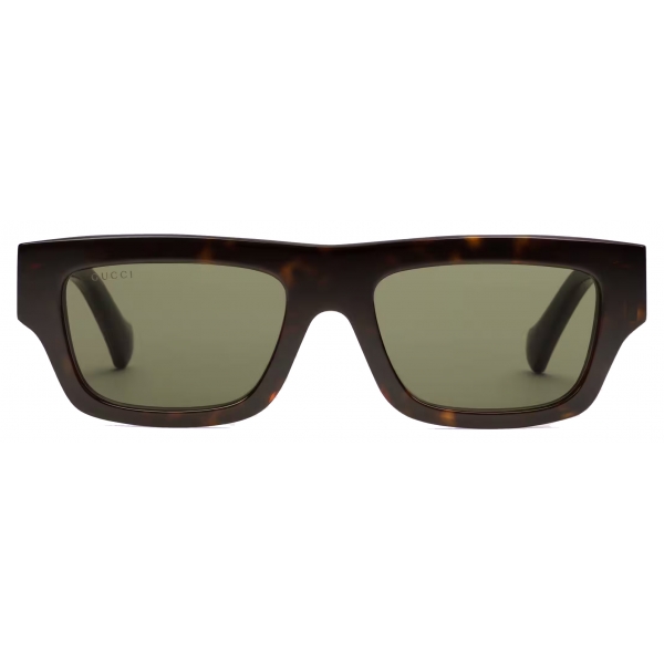 Gucci - Rectangular Frame Sunglasses - Dark Brown Green - Gucci Eyewear ...