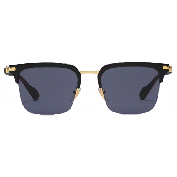 Gucci - Rectangular Frame Sunglasses - Yellow Gold Grey - Gucci Eyewear