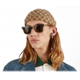 Gucci - Rectangular Frame Sunglasses - Yellow Gold Brown - Gucci Eyewear
