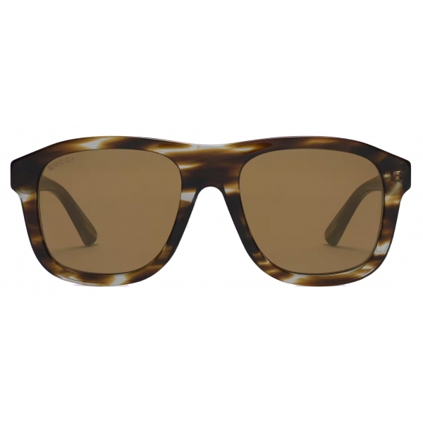 Gucci - Square Frame Sunglasses - Green Tortoiseshell Brown - Gucci Eyewear