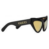 Gucci - Occhiale da Sole Cat Eye - Nero Marrone - Gucci Eyewear