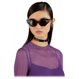 Gucci - Occhiale da Sole Cat Eye con Cristalli - Nero Viola - Gucci Eyewear