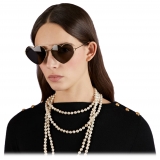 Gucci - Occhiale da Sole Montatura Cuore - Oro Grigio - Gucci Eyewear