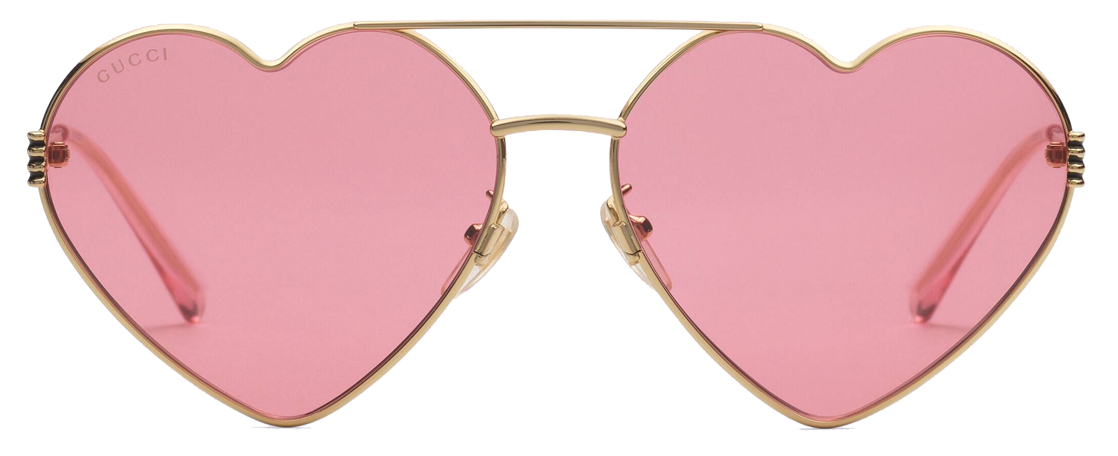 Gucci - Heart Frame Sunglasses - Gold Grey - Gucci Eyewear