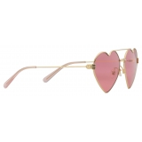 Gucci - Heart Frame Sunglasses - Gold Grey - Gucci Eyewear