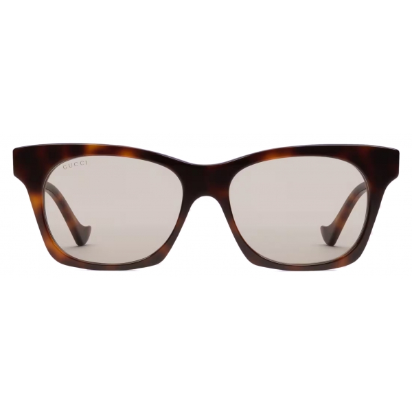 Gucci - Specialized Fit Rectangular Frame Sunglasses - Tortoiseshell Light Yellow - Gucci Eyewear