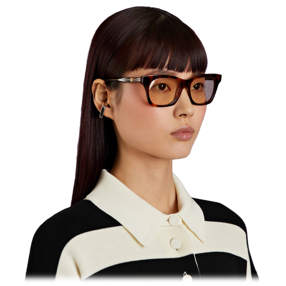 Gucci - Specialized Fit Rectangular Frame Sunglasses - Tortoiseshell ...