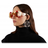 Gucci - Occhiale da Sole Rotondi Oversize - Multicolore Marrone - Gucci Eyewear