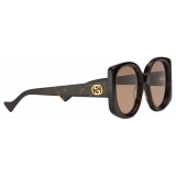 Gucci - Occhiale da Sole Geometrica - Nero Grigio - Gucci Eyewear