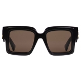 Gucci - Occhiale da Sole Rettangolari Oversize - Nero Marrone - Gucci Eyewear