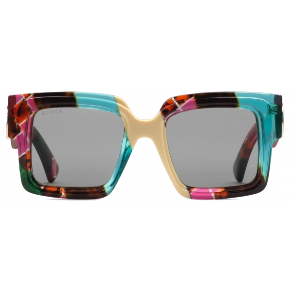 Gucci - Occhiale da Sole Rettangolari Oversize - Multicolore Grigio - Gucci Eyewear
