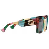 Gucci - Occhiale da Sole Rettangolari Oversize - Multicolore Grigio - Gucci Eyewear