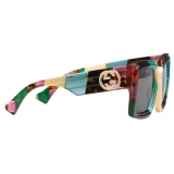 Gucci - Oversized Rectangular Sunglasses - Multicolor Grey - Gucci Eyewear