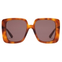 Gucci - Occhiale da Sole Rettangolari Oversize - Tartaruga Marrone - Gucci Eyewear