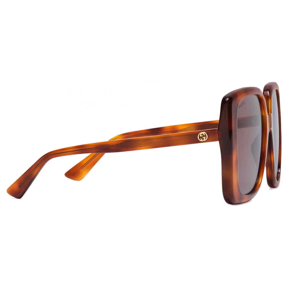 Gucci - Oversized Rectangular Sunglasses - Tortoiseshell Brown - Gucci ...