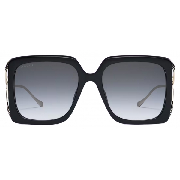 ● GUCCI ● サングラス Rectangular Black / Grey / 55mm Rectangular frame sunglasses in black and grey | GUCCI® US