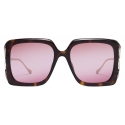 Gucci - Oversized Rectangular Sunglasses - Brown Pink - Gucci Eyewear