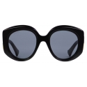 Gucci - Occhiale da Sole Rotondi Oversize - Nero Grigio - Gucci Eyewear