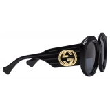 Gucci - Oversized Round Sunglasses - Black Grey - Gucci Eyewear