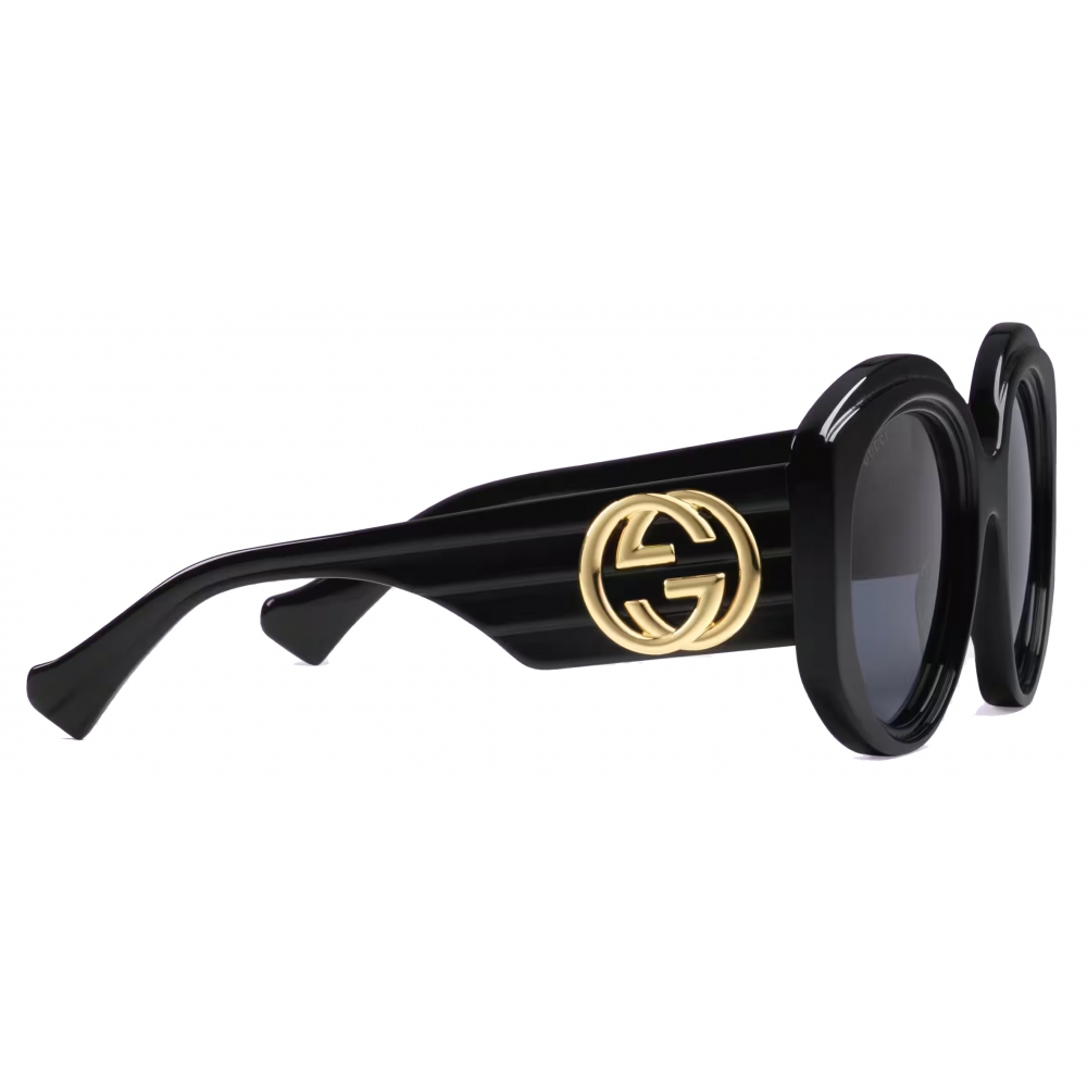 Gucci - Oversized Round Sunglasses - Black Grey - Gucci Eyewear - Avvenice