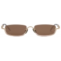 Gucci - Rectangular Frame Sunglasses - Gold Brown - Gucci Eyewear