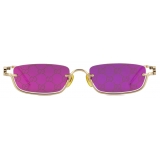 Gucci - Occhiale da Sole Rettangolare - Oro Guccissima Viola - Gucci Eyewear