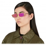 Gucci - Occhiale da Sole Rettangolare - Oro Guccissima Viola - Gucci Eyewear