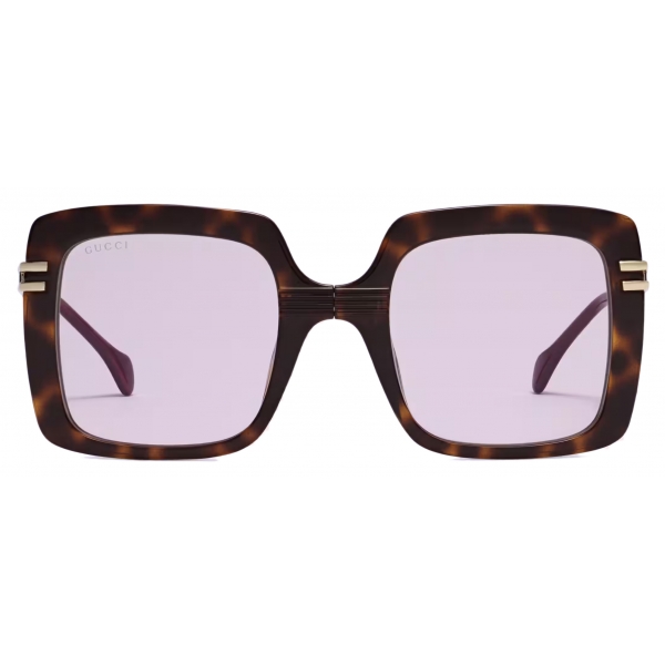 Gucci - Rectangular Frame Sunglasses - Dark Brown Pink - Gucci Eyewear ...