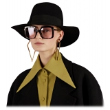 Gucci - Occhiale da Sole Rettangolare con Ponte Basso - Marrone Scuro Rosa - Gucci Eyewear