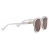 Gucci - Square Frame Sunglasses - White Brown - Gucci Eyewear