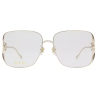 Gucci - Occhiale da Vista Geometrico Oversize - Oro - Gucci Eyewear