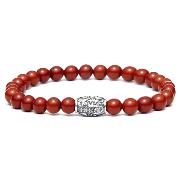 Viola Milano - Natural 6 mm Gemstone Bracelet - Blood - Handmade in Italy - Luxury Exclusive Collection