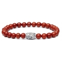 Viola Milano - Natural 6 mm Gemstone Bracelet - Blood - Handmade in Italy - Luxury Exclusive Collection