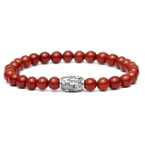 Viola Milano - Natural 6 mm Gemstone Bracelet - Blood - Handmade in Italy - Luxury Exclusive Collection