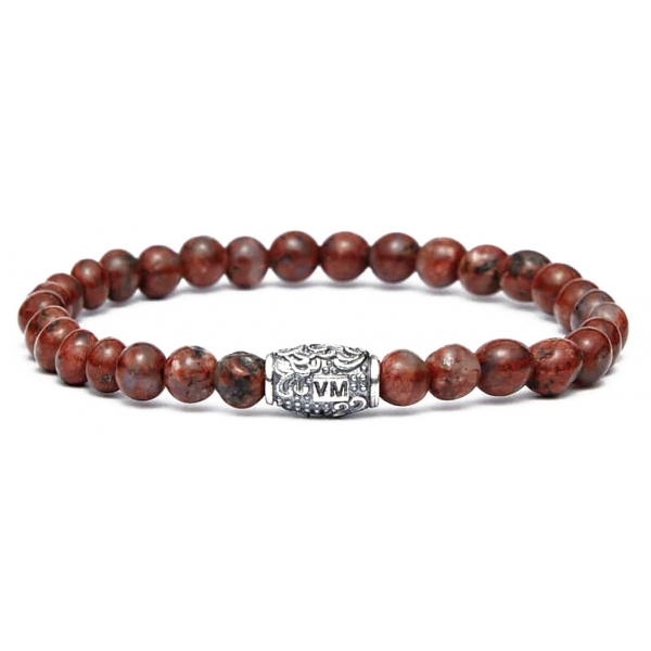 Viola Milano - Natural 6 mm Gemstone Bracelet - Rust - Handmade in Italy - Luxury Exclusive Collection