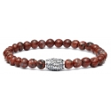 Viola Milano - Natural 6 mm Gemstone Bracelet - Rust - Handmade in Italy - Luxury Exclusive Collection