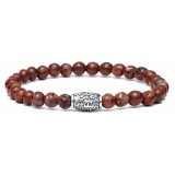 Viola Milano - Natural 6 mm Gemstone Bracelet - Rust - Handmade in Italy - Luxury Exclusive Collection