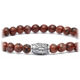 Viola Milano - Natural 6 mm Gemstone Bracelet - Rust - Handmade in Italy - Luxury Exclusive Collection