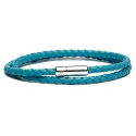 Viola Milano - Double Braided Italian Leather Bracelet - Turquoise - Handmade in Italy - Luxury Exclusive Collection