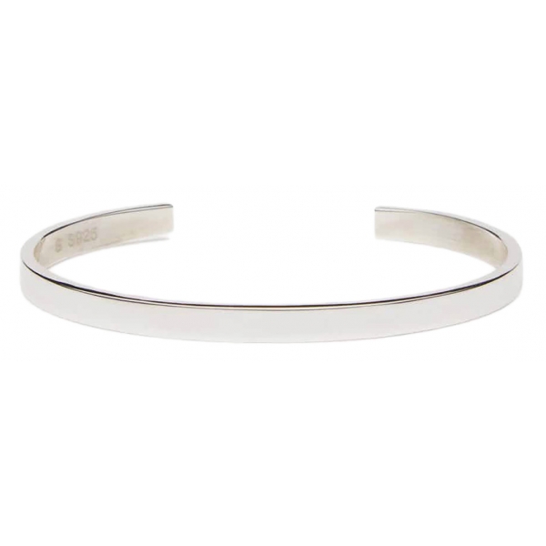 Viola Milano - Classic Sterling Silver Bangle - Classic - Handmade in Italy - Luxury Exclusive Collection