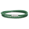 Viola Milano - Bracciale in Pelle Italiana a Doppio Intreccio - Verde - Handmade in Italy - Luxury Exclusive Collection