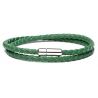 Viola Milano - Double Braided Italian Leather Bracelet - Green - Handmade in Italy - Luxury Exclusive Collection