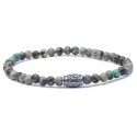 Viola Milano - Natural 4 mm Gemstone Bracelet - Green Jaguar - Handmade in Italy - Luxury Exclusive Collection