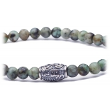 Viola Milano - Natural 4 mm Gemstone Bracelet - Green Jaguar - Handmade in Italy - Luxury Exclusive Collection