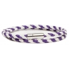 Viola Milano - Bracciale Doppio Intrecciato in Pelle Italiana - Bianco Viola - Handmade in Italy - Luxury Exclusive Collection