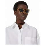 Valentino - V - Glassliner Cat-Eye Sunglasses in Titanium - Yellow Gold Dark Grey - Valentino Eyewear