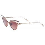 Valentino - Occhiale da Sole V - Glassliner Cat-Eye in Titanio - Oro Bianco Rosa Sfumato - Valentino Eyewear