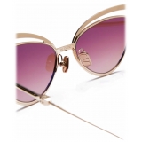 Valentino - V - Glassliner Cat-Eye Sunglasses in Titanium - White Gold Gradient Rose - Valentino Eyewear